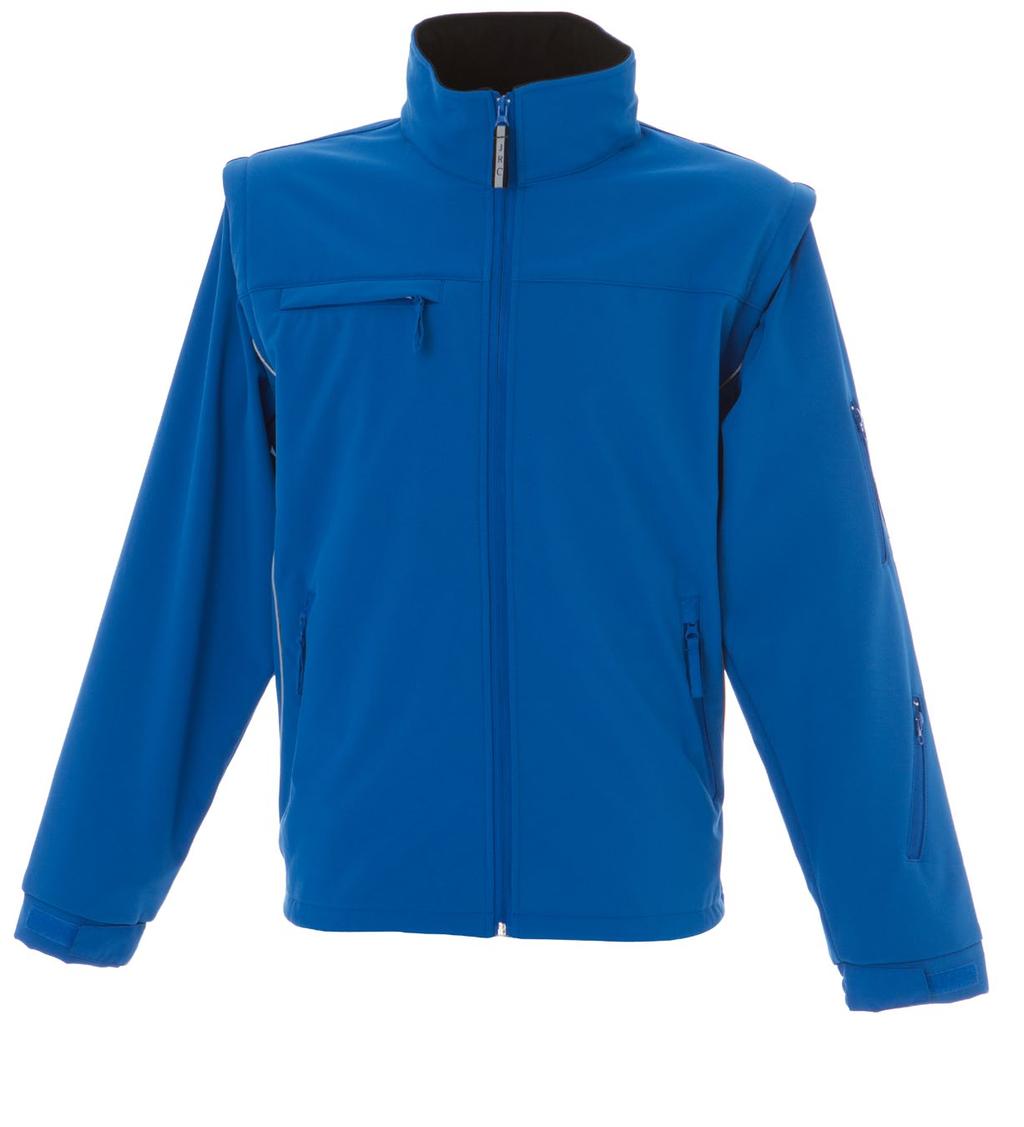 Jacket in soft in soft shell with shell detachable 92% polyester- sleeves 92% polyester 8% - 8% elastan Veste en soft en soft shell 92% shell polyester 92% - polyester 8% elastan, manches 8% elastan