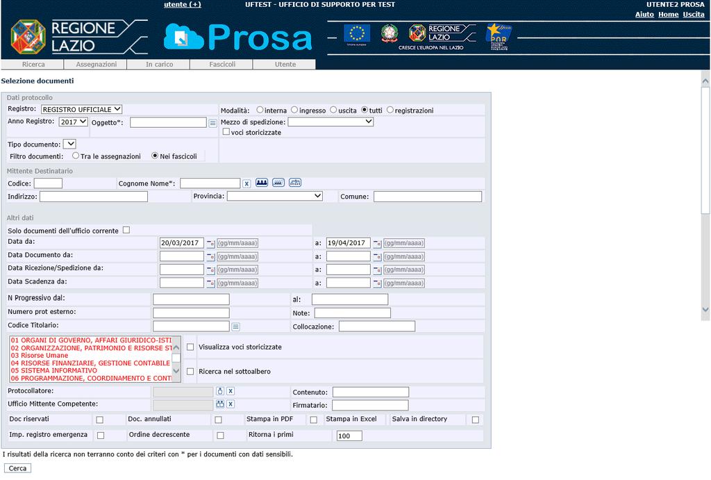 7. Ricerca dei protocolli ricevuti in assegnazione: Documenti Registrati Una modalità alternativa alle funzioni presenti nel menu Assegnazioni per eseguire la ricerca dei protocolli ricevuti in