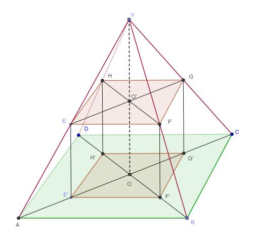 Risulta: NF = s s = L sen(54 ) = ND senα = L s = 5 +sen(54 ) 5 sen(54 ) s = (L s) sen(54 ) L (se ricordiamo che sen(54 )= 5+ 4 ) QUESITO Una piramide quadrangolare regolare è tale che la sua altezza