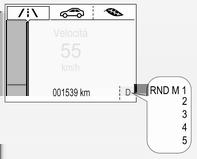 156 Guida e funzionamento Display del cambio In modalità automatica, il programma di guida è indicato da D nel Driver Information Centre.