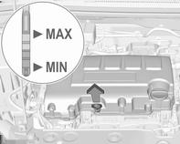 Cura del veicolo 207 Il livello dell'olio motore non deve superare il segno MAX sull'astina di livello.