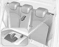 Oggetti e bagagli 71 Inserire le cinture di sicurezza nei supporti laterali per evitare eventuali danni. Durante il ribaltamento dello schienale, le cinture di sicurezza devono seguirne il movimento.