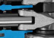 olio Increased sliding surface of the piston guide Better stability of the guide and reduced wear Incrementata superficie di scorrimento della guida pistone