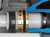 seal package Pacco pompante di nuova generazione New piston fastening system Eliminates the risk of pressure build-up inside the piston Nuovo sistema fissaggio