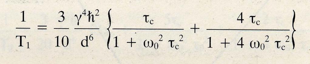 transizioni rilassamento con tempo caratteristico T 1 τ c tempo di correlazione, ν c frequenza