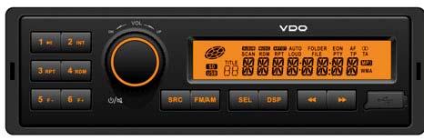 TR7322U Autoradio 24V con tuner RDS e USB Specifiche Autoradio con Tuner RDS e UBS Dimensioni 1-DIN 4 channel output (4x25W max) Front standard USB 2.