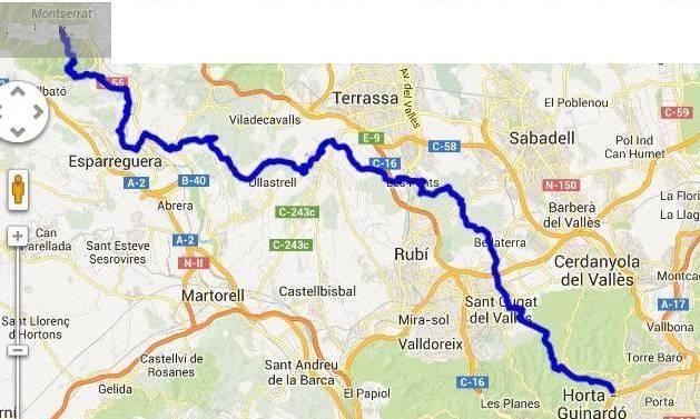 - Alborge - Alforque (5,9 km) - Alforque - Velilla de Ebro (9,1 km) - Velilla de Ebro - Gelsa (4,3 km) - Gelsa - Quinto (3,9 km) - Quinto vecchia stazione di Pina de Ebro (riunione con Camino