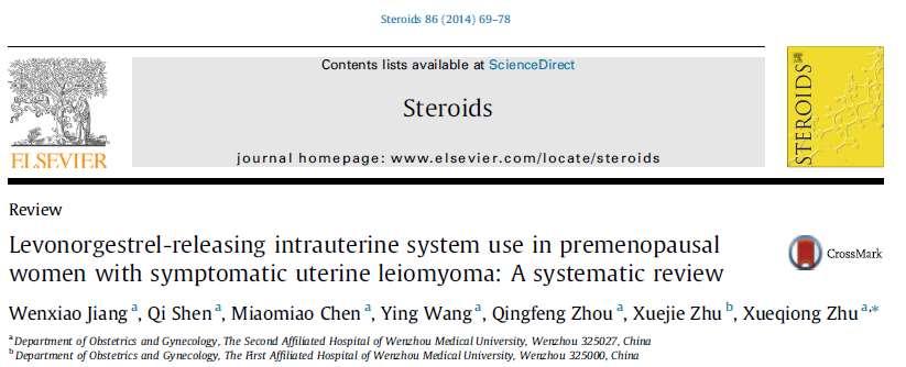 MIOMI UTERINI 1. LNG-IUD non aumenta il sanguinamento mestruale in donne affette da fibromatosi uterina 2.