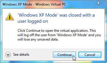 L'applicazione non si apre in "XP Mode".