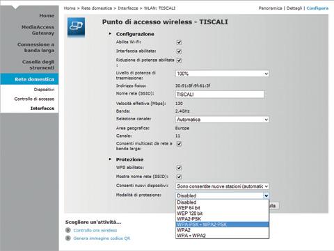 Nella sezione Rete domestica, presente nella parte bassa della schermata principale, clicca sulla voce wireless.