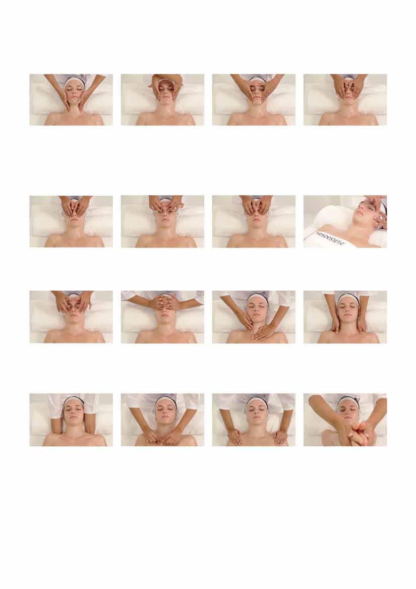 5. Protocollo massaggio energizzante Si raccomanda di ripetere ogni manovra 3 volte. L intero massaggio dura indicativamente 15 minuti. 1. Eseguire apertura delle catene linfonoidali del collo. 2.