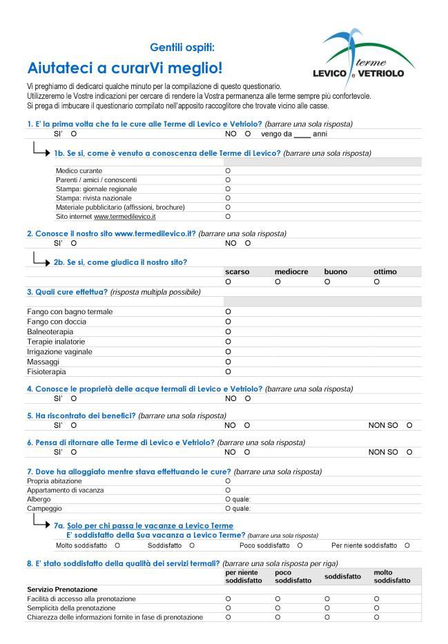 Gentile Signora, Egregio Signore, la ringraziamo innanzitutto per l interesse dimostrato nei confronti dei nostri centri termali e delle nostre acque termali il nostro mezzo terapeutico al quale, da