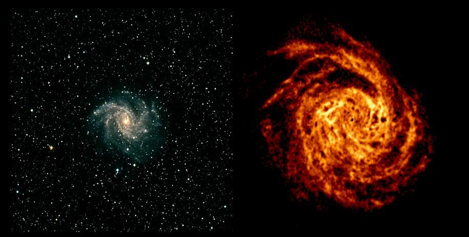 Rotazione delle galassie a spirali E facile ottenere la curva di rotazione di una galassia esterna simile alla Via Lattea ( spirale