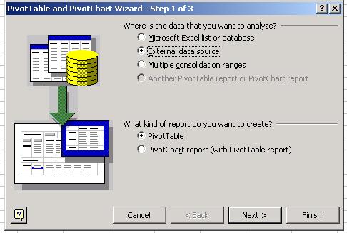 Connessione al cubo con Excel - Selezionare