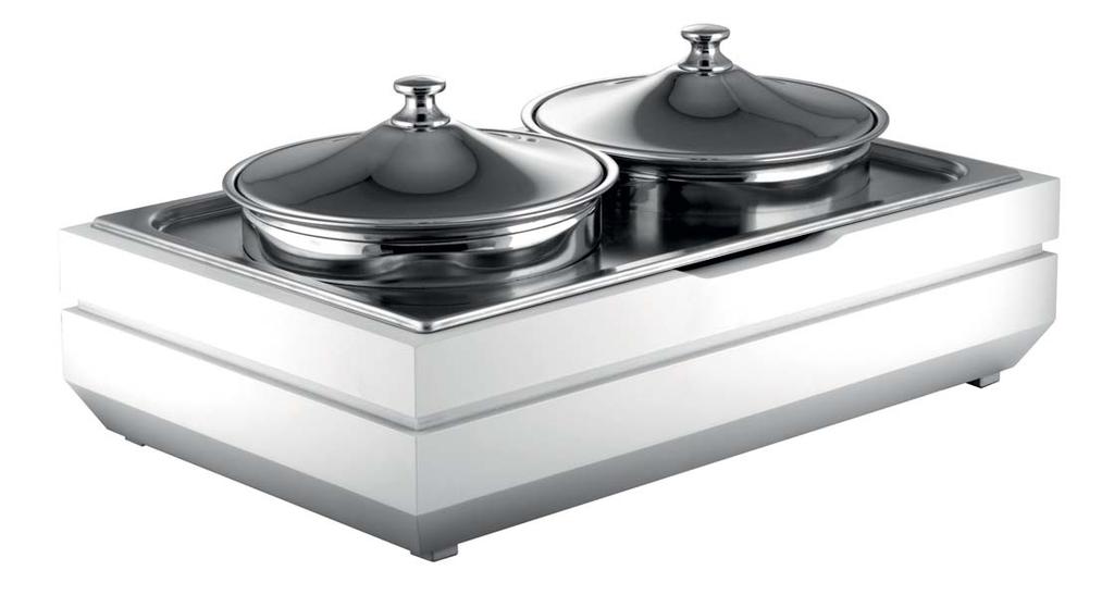 panicìcc [GN1/1] hot electric heating bain-marie Set 2 zuppiere riscaldate a bagnomaria. Set 2 pieces soup tureens, heated bain marie. Sopera 2 ollas calientada bano maria.