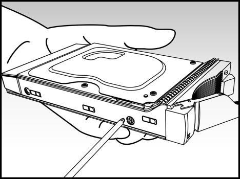 Dischi rigidi da 2,5 pollici e dischi SSD: posizionare il disco nell'area