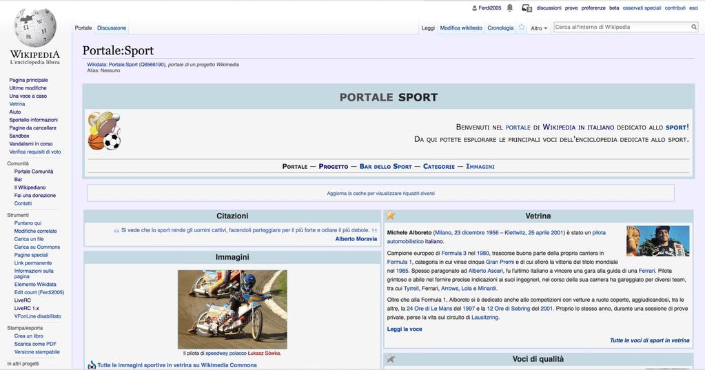 I portali A differenza dei progetti, sono fatti per chi legge Wikipedia e raggruppano le voci di un