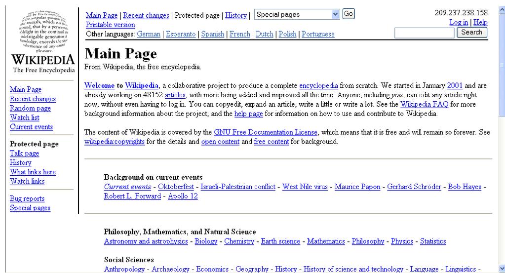 Nasce Wikipedia Il 15 gennaio 2001 viene lanciata