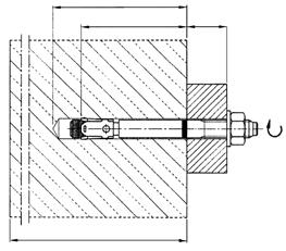 ancoraggio standard (solo per spessori minimi del supporto h min,1 e h min,2 ) Profondità del foro Profondità effettiva di ancoraggio W-FAZ/S h 1 60 75 90 110 125 145 160 W-FAZ/A4 - HCR h 1 60 75 90