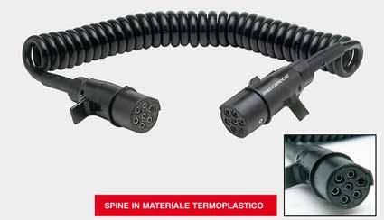 Spirali elettriche in poliuretano 24V - 7 poli (ISO 1185 - DIN 72579) Collegamento impianto elettrico tra motrice e semirimorchio.