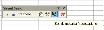 Applicazioni finanziarie con VBA 27 Usciamo dalla modalità di progettazione premendo il pulsante sulla barra VBA: Premendo il pulsante non accade nulla perché dobbiamo