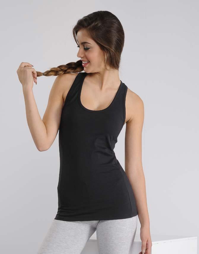 richiesta IT1010 Canottiera fit donna racerback 90% Cotone - 10% Elastane 170 gr/m 2 Tessuto Bielastico Tessuto elasticizzato per un fit contenitivo