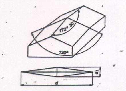 Piramide a base rombica tipo KNOOP, con rapporto tra le diagonali di 1/7 Penetratore