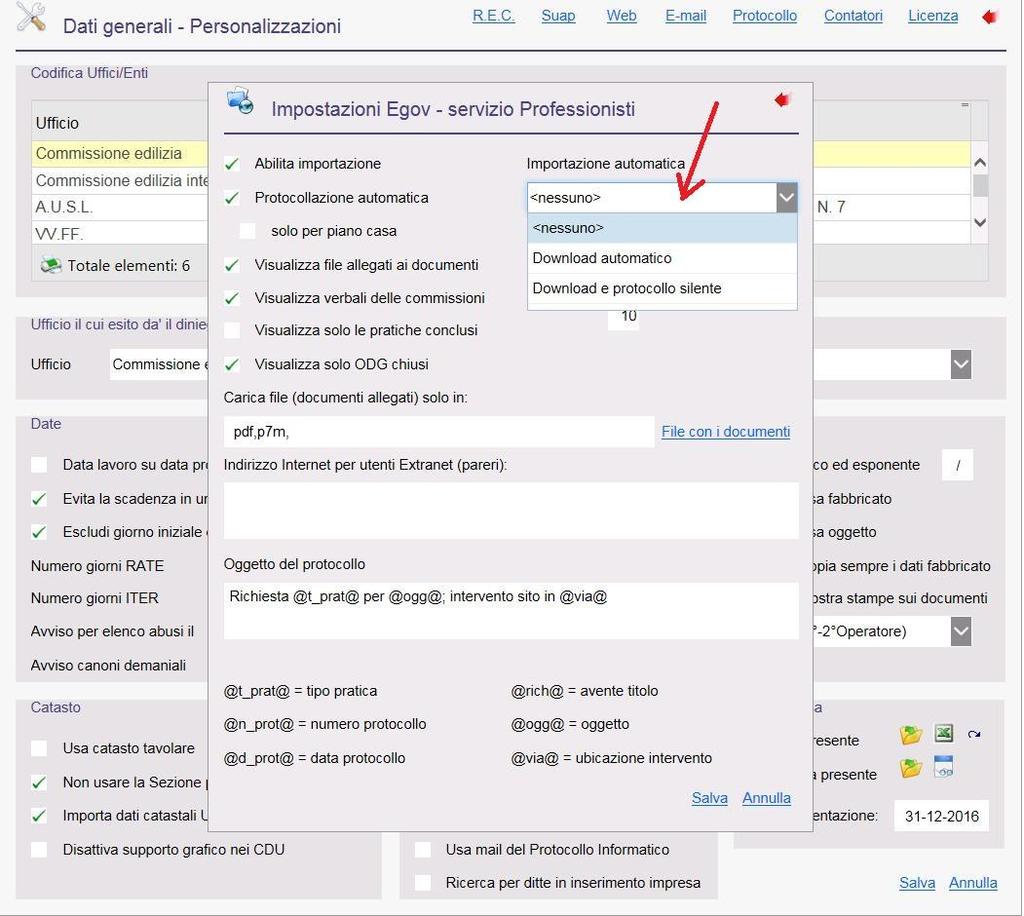 Allegato 2: importazione pratiche dal Web L esigenza che è diventata improrogabile è quella di poter acquisire, protocollare e rispondere a chi ha presentato l istanza in modo silente, senza perdere