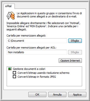 Scansione Se al computer è collegato un masterizzatore per CD, è necessario selezionare anche l'opzione Avvisa quando tutto è pronto per masterizzazione CD da 700MB in modo da visualizzare un