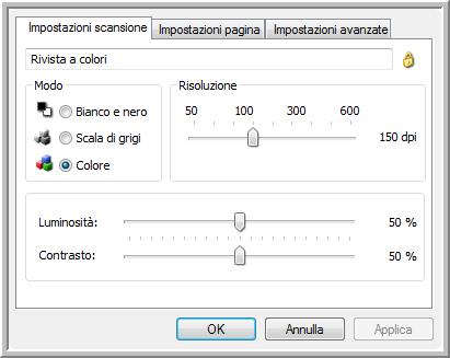 Scansione 4. Per modificare la configurazione, fare clic sul pulsante Modifica. Viene visualizzata la finestra di dialogo Proprietà di configurazione scansione per la configurazione selezionata.