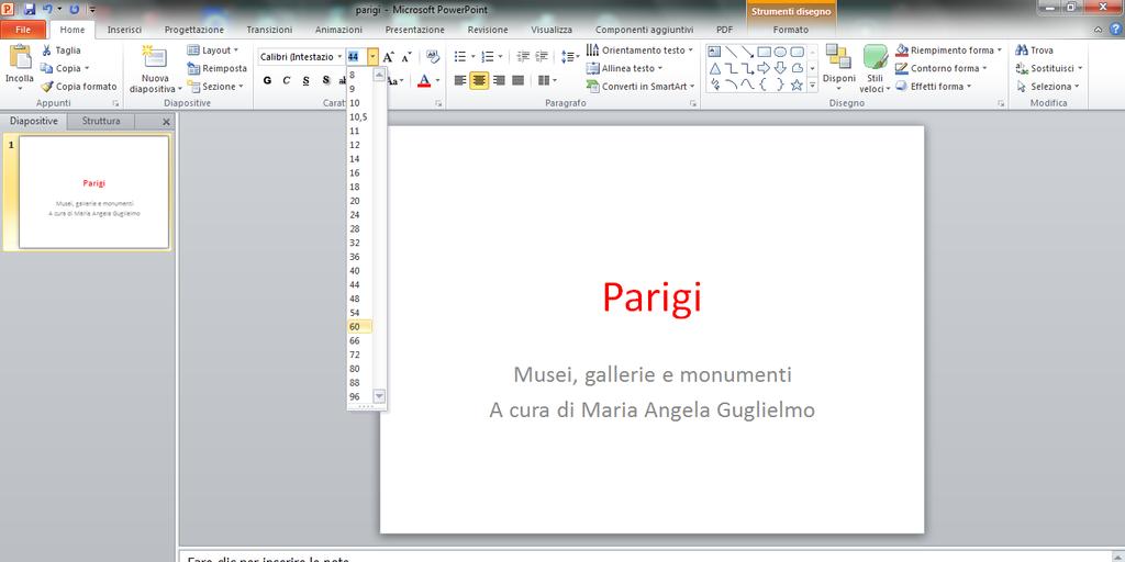 Inserisci il titolo Parigi, il sottotitolo: Musei, gallerie e monumenti a cura di Nome Cognome. 3.