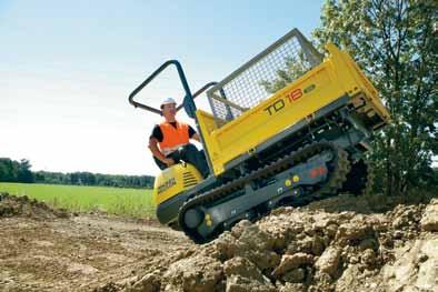 del materiale di scarico. 1 Il pratico cassone ribaltabile (TD18s) permette il ribaltamento entro i 180 completi.