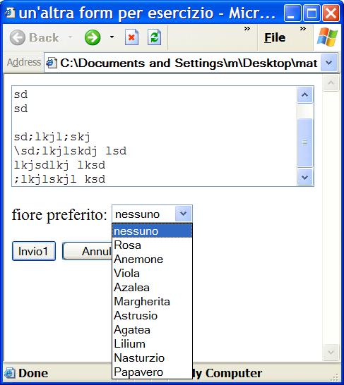 snarl">nessuno</option> <option value="rosa">rosa</option>... 6 altre.