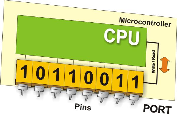 Le Porte di I/O dei PIC I PIC hanno uno o più registri chiamati PORT collegati direttamente ai piedini del