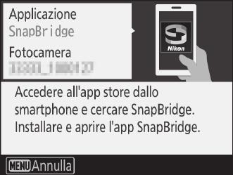 3 Fotocamera: confermare che la fotocamera visualizzi il messaggio mostrato a destra e preparare lo smart device.