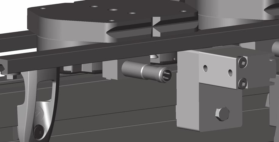 Dispositivi di arresto pallet Principi di funzionamento I dispositivi di arresto pneumatico per pallet sono utilizzati per l'arresto dei pallet in punti selezionati lungo la linea.