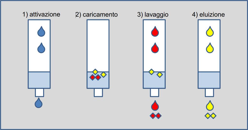 Estrazione in fase solida 2 L estrazione in fase solida prevede cinque fasi: 1) pre-trattamento campione (per es.