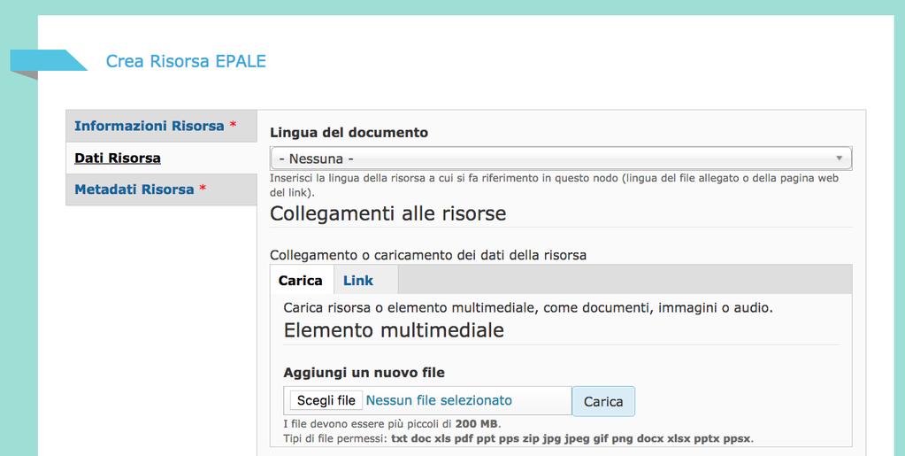 Temi e parole chiave Per tutti i contenuti pubblicati è consigliabile inserire 1-2 parole descrittive (tag) collegate ai