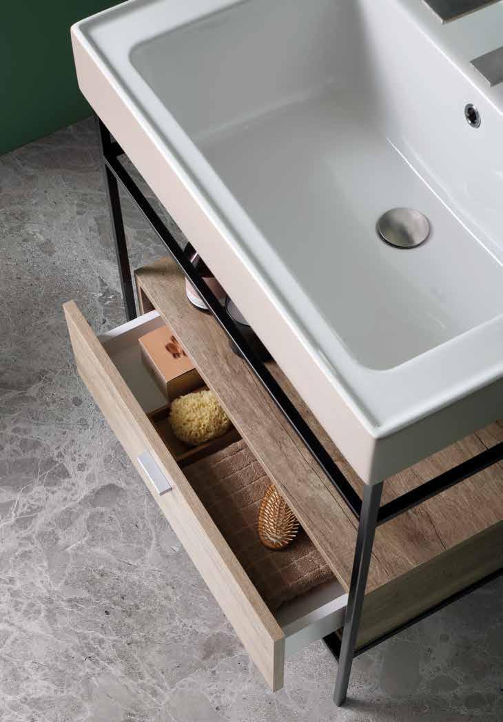 70x50x26h. LAVABO Wash Basin 70x50x76h. MOBILE A TERRA CON 2 ANTE Free standing cabinet unit with 2 doors 70x50x41h. MOBILE SOSPESO 2 ANTE Wall-hung cabinet with 2 doors 70x50x41h.
