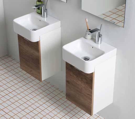 SEMINCASSO. The wide, small, semi-recessed basin also features the mixer with single control. 4. 3. 1. 2. 5.