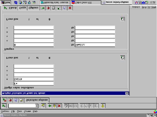 Figura 19 La select-options ci permette di specificare ulteriori criteri di selezione senza cambiare il programma sorgente.