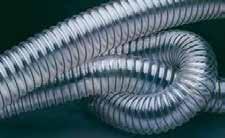PU-ECO/R e COSTRUZIONE Tubo flessibile in Poliuretano con incorporata la spirale di rinforzo in acciaio fosfatato. Idoneo per aspirazione ARIA e POLVERI ABRASIVE. Ottima resistenza all abrasione.