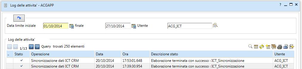 pannello di Configurazione del Plugin, e attivare il parametro Tread di importazione. Partira in questo modo la prima importazione dei dati ACG, dal GETU, nel modulo CRM Tustena. 10.