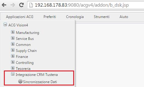 GTXX_SYNCTU- Sincronizza CRM Tustena: questo campo assume il valore 1 quando un record è stato immesso o aggiornato dal gestionale ACG e richiede un allineamento del CRM.