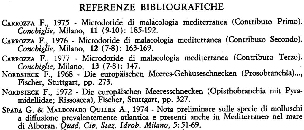 Proseguendo nella presentazione iconografica di micromolluschi, illustro nelle due tavole alcune conchiglie dragate nel Mediterraneo occidentale. Tutte le specie sono state controllate dal Or. J.