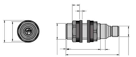 dimensioni UK6*/***EUL 8.3 3 ghiera plastica di serraggio uscita connettore Ø 25 SW 22 X1 1 38.3 5.5 (60.