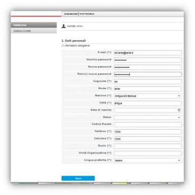 Qui di seguito sono riportate le regole di scelta della password in fase di registrazione dell