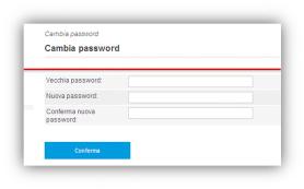 Premendo SI viene presentata una maschera per l aggiornamento della password contenente tre caselle di testo per inserire la vecchia password, la nuova
