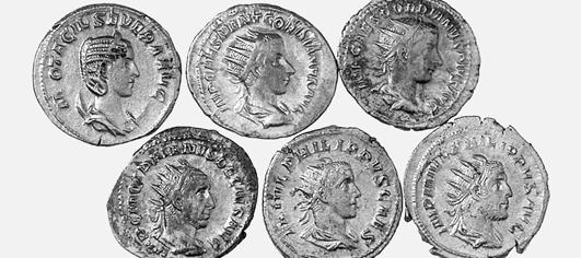 Salonia assieme a denario di Marco Aurelio e dupondio di