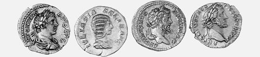 Faustina II BB/qSPL 150 3788 - Lotto di 10 denari: Caracalla (2), Elagabalo, Geta,